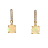 14K Rose Gold 1.20cttw Opal & 0.14cttw Diamond Earrings by RJM