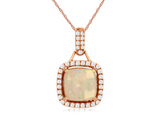 14K Rose Gold 1.40ct Opal & 0.24cttw Diamond Pendant by RJM