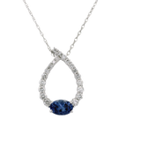 14K White Gold 0.50ct Tanzanite & 0.33cttw Diamond Pendant by RJM