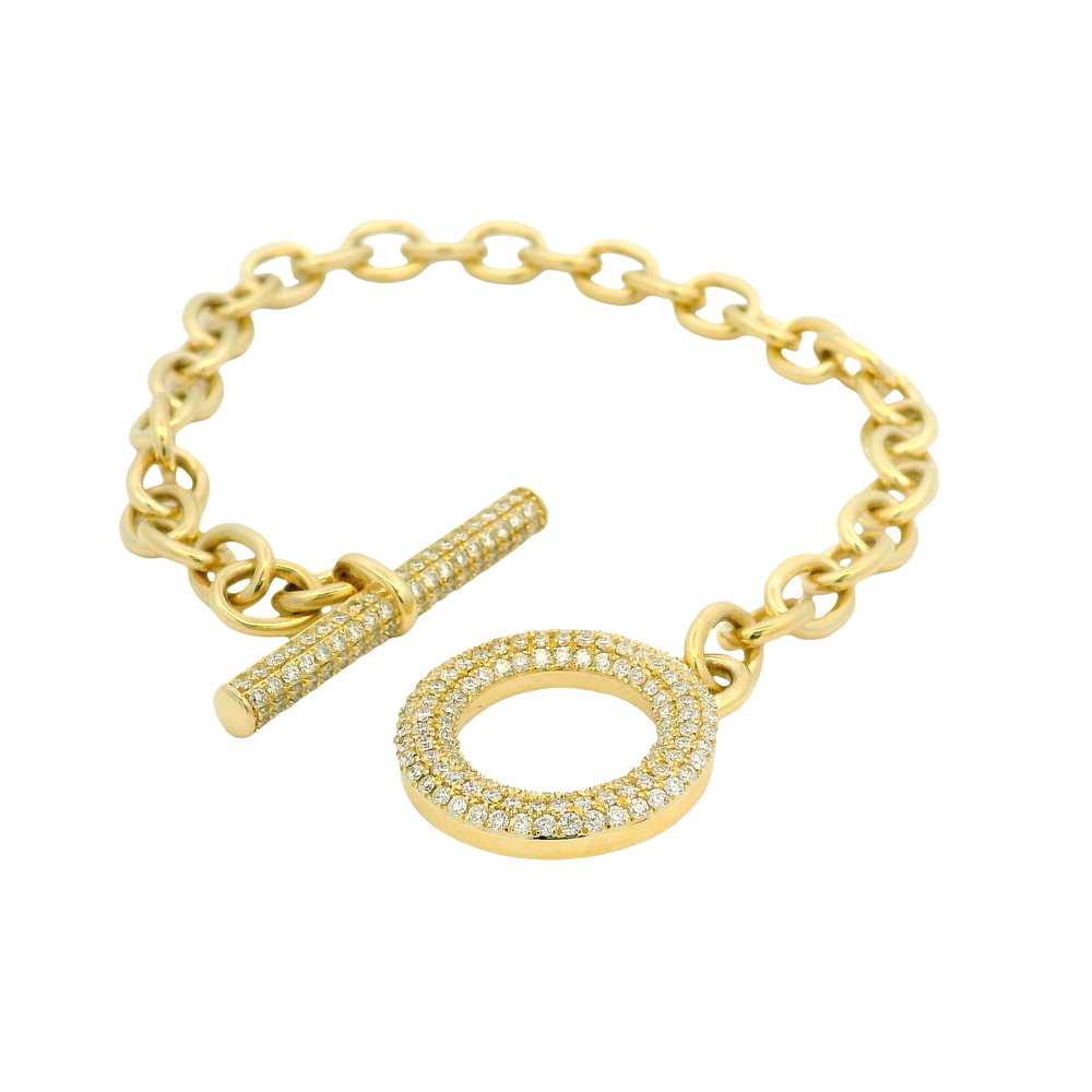 14K Yellow Gold 1.33cttw Diamond Bracelet by RJM