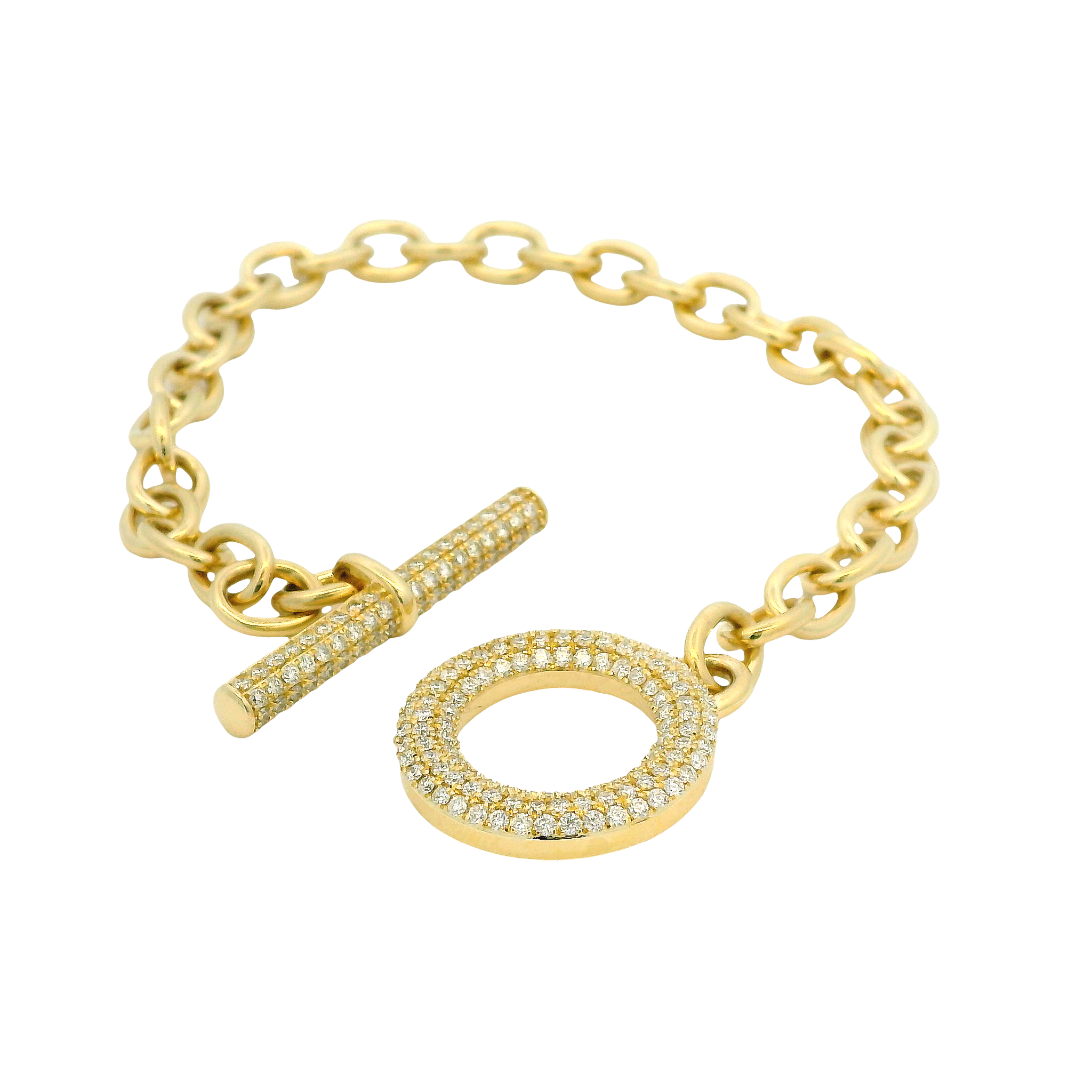 14K Yellow Gold 1.33cttw Diamond Bracelet by RJM