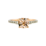 14K Rose Gold 0.56ct Morganite & 0.15cttw Diamond Ring by RJM