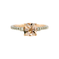 14K Rose Gold 0.56ct Morganite & 0.15cttw Diamond Ring by RJM