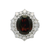 14K White Gold 5.50ct Garnet & 2.00cttw Diamond Ring by RJM