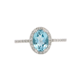 14K White Gold 0.85ct Blue Topaz & 0.17cttw Diamond Ring by RJM