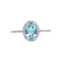 14K White Gold 0.85ct Blue Topaz & 0.17cttw Diamond Ring by RJM