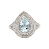 14K White Gold 1.30ct Aquamarine & 0.75cttw Diamond Ring by RJM