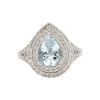 14K White Gold 1.30ct Aquamarine & 0.75cttw Diamond Ring by RJM