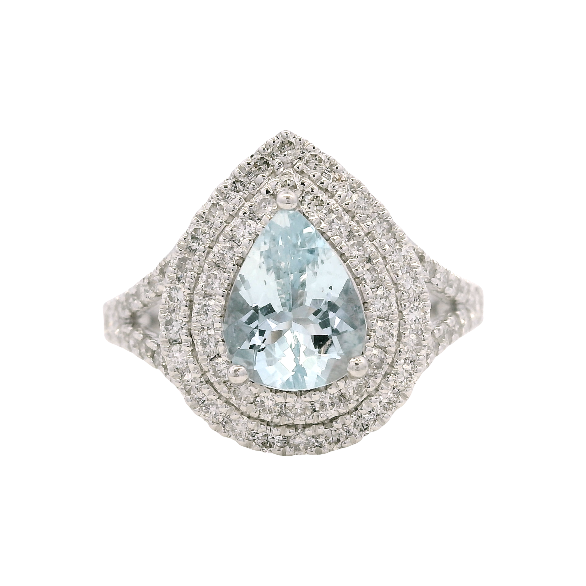 14K White Gold 1.30ct Aquamarine & 0.75cttw Diamond Ring by RJM