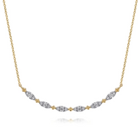 14K Yellow Gold 0.33cttw SI H-I Diamond Bujukan Bar Necklace 17.5" by Gabriel