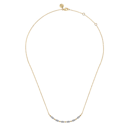 14K Yellow Gold 0.33cttw SI H-I Diamond Bujukan Bar Necklace 17.5" by Gabriel