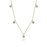 14K Yellow Gold 0.62cttw Swiss Blue Topaz Station Necklace by Gabriel