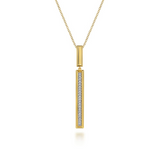 14K Yellow Gold 0.13cttw SI H-I Diamond Elongated Pyramid Drop Necklace by Gabriel