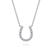 14K White Gold 0.14cttw SI H-I Diamond Horseshoe Pendant Necklace by Gabriel