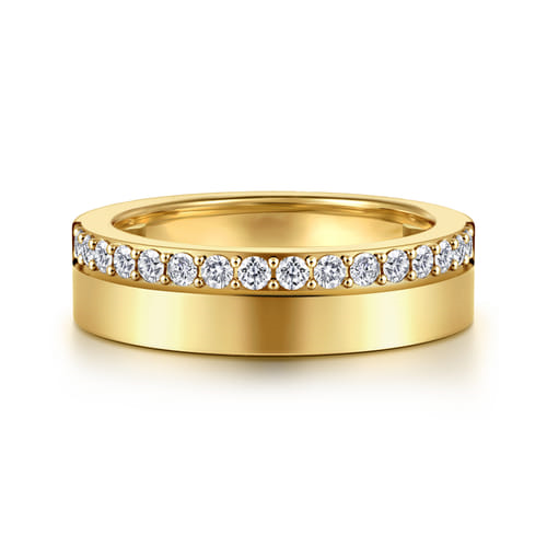 14K Yellow Gold 5mm 0.35cttw Diamond Anniversary Cigar Band by Gabriel