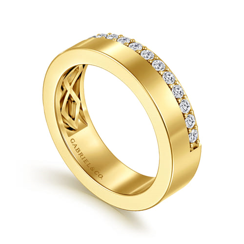 14K Yellow Gold 5mm 0.35cttw Diamond Anniversary Cigar Band by Gabriel