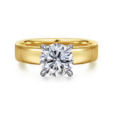 14K Yellow & White Gold Engagement Ring by Gabriel to Hold 2ct