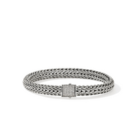 Icon Silver 0.28cttw Diamond Pave 7.5mm Bracelet Sz M by John Hardy