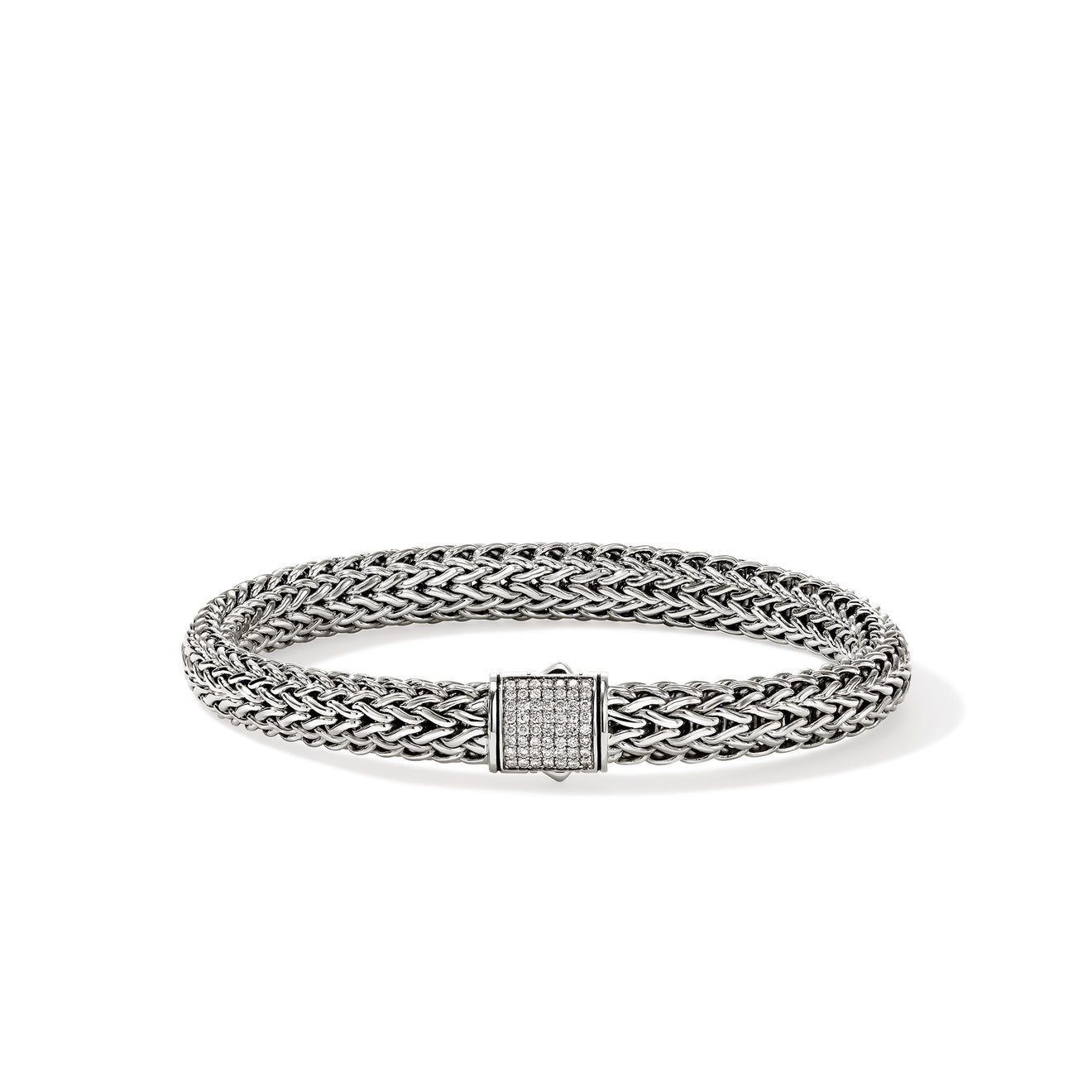 Icon Silver 0.28cttw Diamond Pave 7.5mm Bracelet Sz M by John Hardy