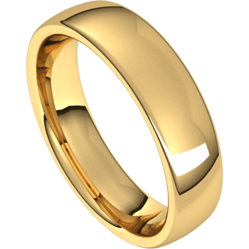14K Yellow Gold Half Round Comfort Fit Band Sz 9