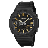 Luxe Black Watch with Gold Metallic Hour Markers by G-Shock