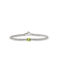 Heishi Silver 2.5mm Rondel Bracelet with 6x4mm Peridot Sz M by John Hardy