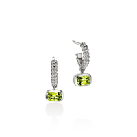 Heishi Silver Drop Earring with 6x4mm Peridot by John Hardy