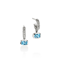 Heishi Silver Drop Earring with 6x4mm Treated Swiss Blue Topaz by John Hardy