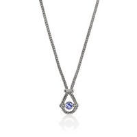 Icon Silver Chain Necklace with Tanzanite & 0.03cttw Diamond Pave Sz 16-18 by John Hardy