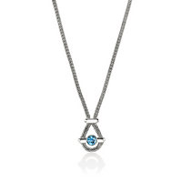 Icon Silver Chain Necklace with Treated Swiss Blue Topaz Sz 16-18 by John Hardy