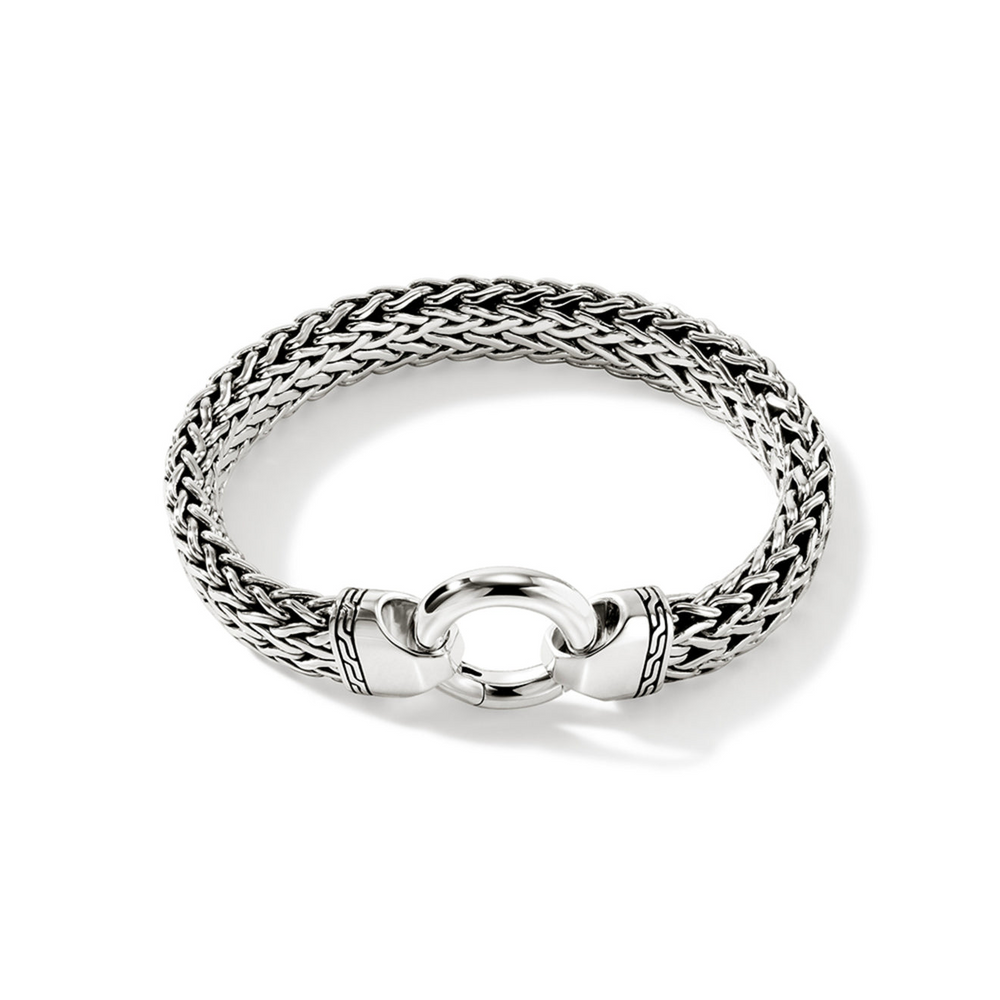Icon Extension Silver Large Flat Chain 11mm Bracelet Sz L by John Hardy