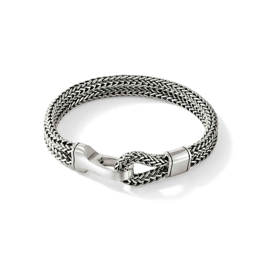 Icon Extension Silver Double Row Bracelet Sz L by John Hardy