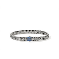 Icon Silver Small Bracelet with Blue Sapphire Sz M by John Hardy