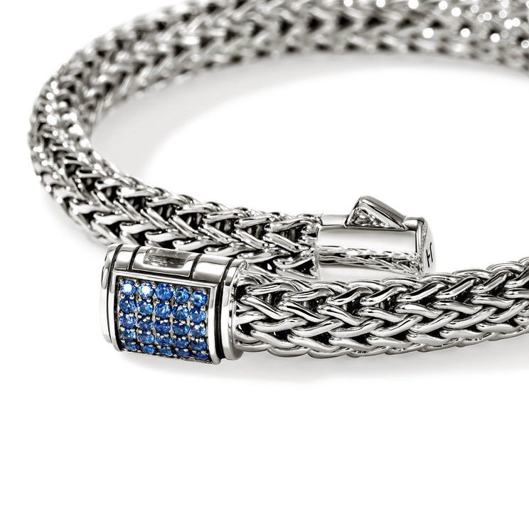 Icon Silver Small Bracelet with Blue Sapphire Sz M by John Hardy
