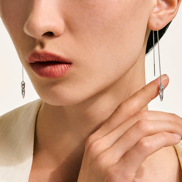 Naga Silver 0.12cttw Diamond Pave Drop Earrings by John Hardy