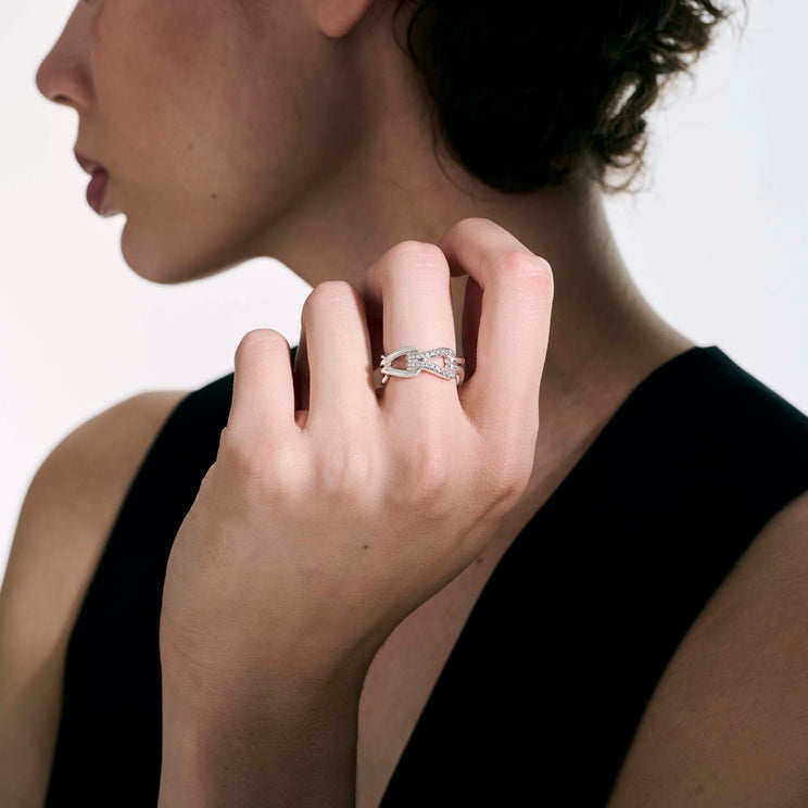 Surf Sterling Silver Link Ring by John Hardy