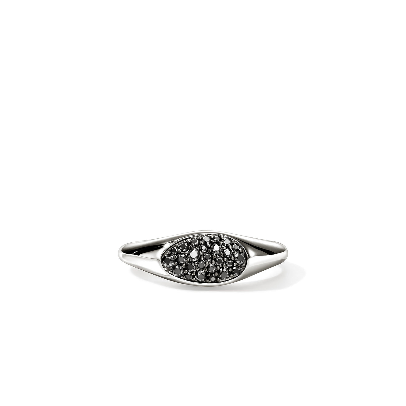 Pebble Silver Small Ring with Treated Black Sapphire Sz 8 by John Hardy
