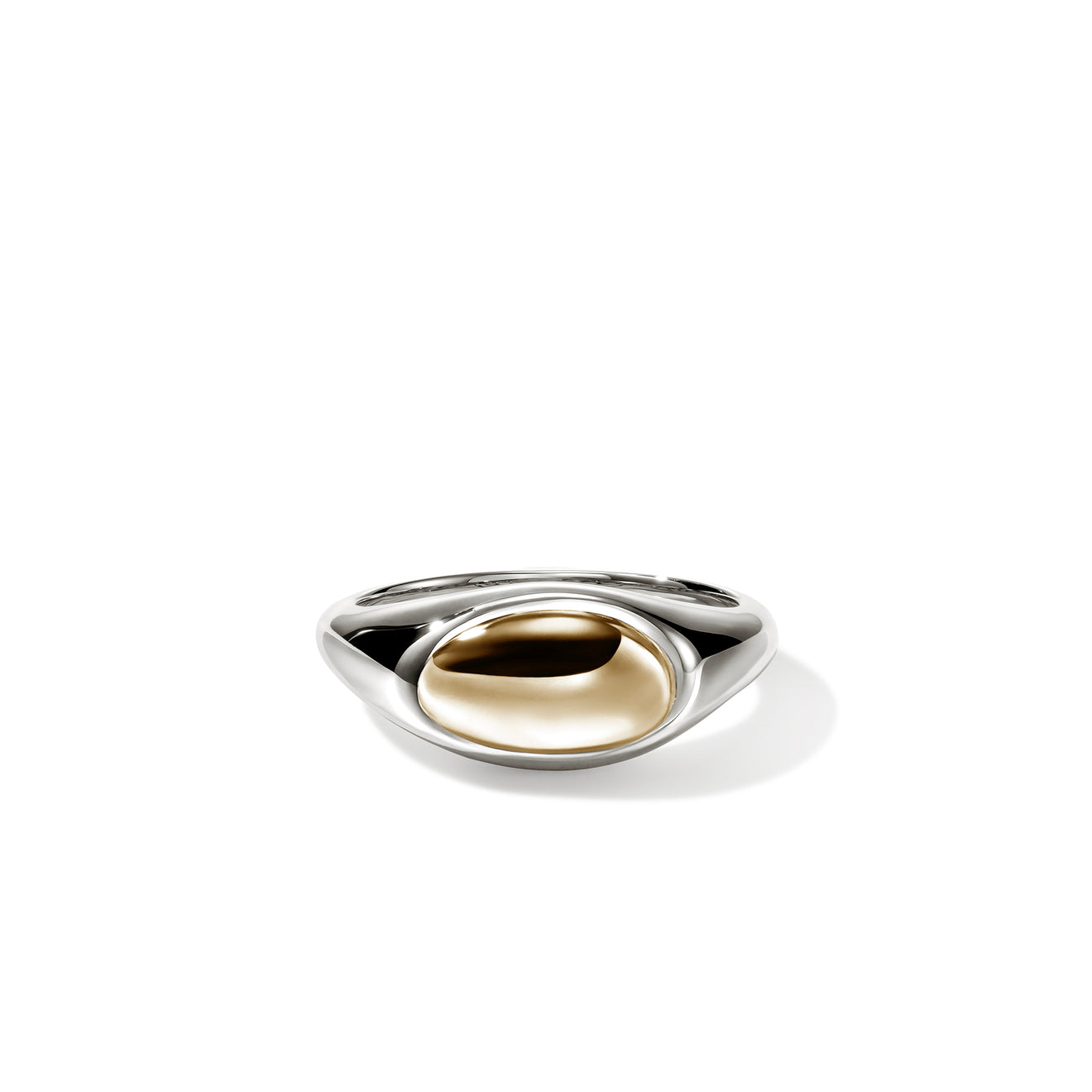 Pebble 14K Gold & Silver Small Ring Sz 7 by John Hardy