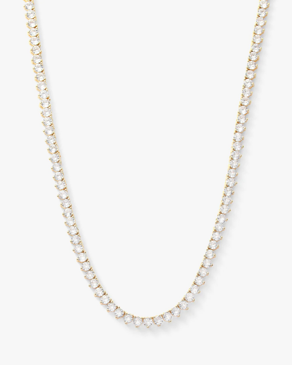 Not Your Basic 18K Yellow Gold Plated Simulated Diamond Tennis Necklace 16"