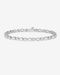 Isla Silver Plated Simulated Diamond Tennis Bracelet 7.5"