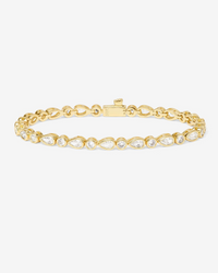 Isla 18K Yellow Gold Plated Simulated Diamond Tennis Bracelet 6.5"