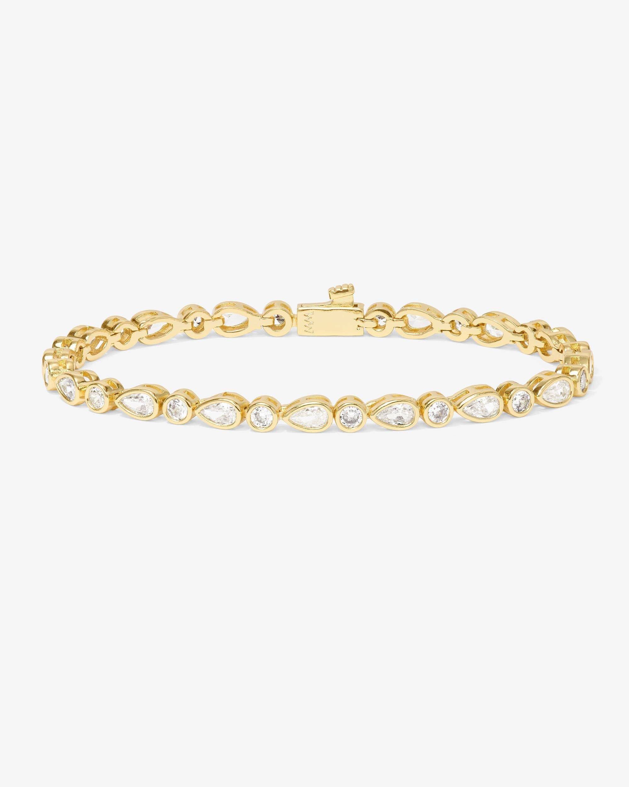 Isla 18K Yellow Gold Plated Simulated Diamond Tennis Bracelet 7.5"