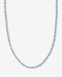 Isla Silver Plated Simulated Opal Tennis Necklace 18"