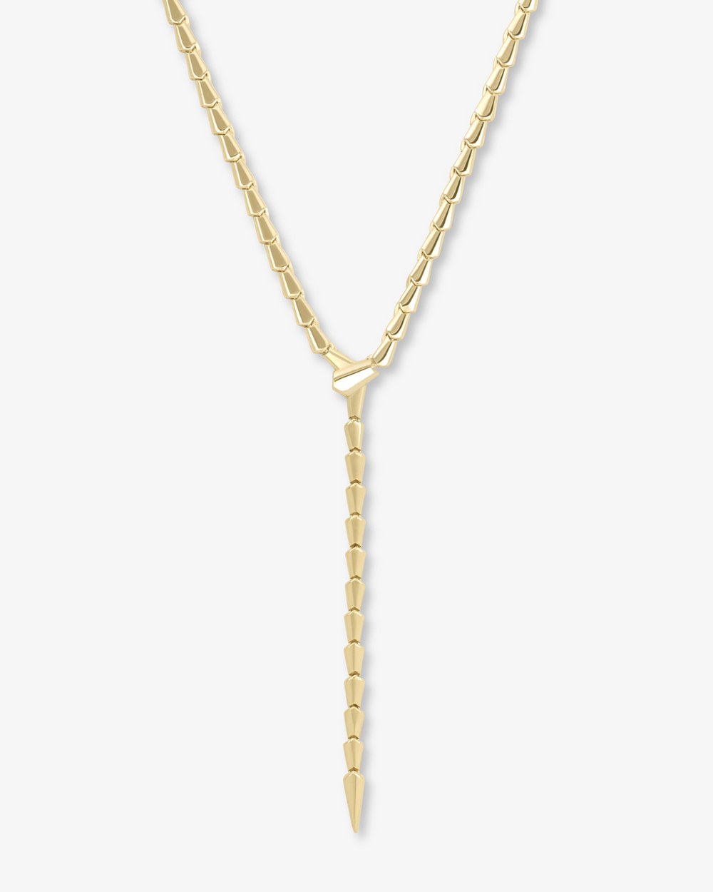 Serpent 18K Yellow Gold Plated Lariat Necklace