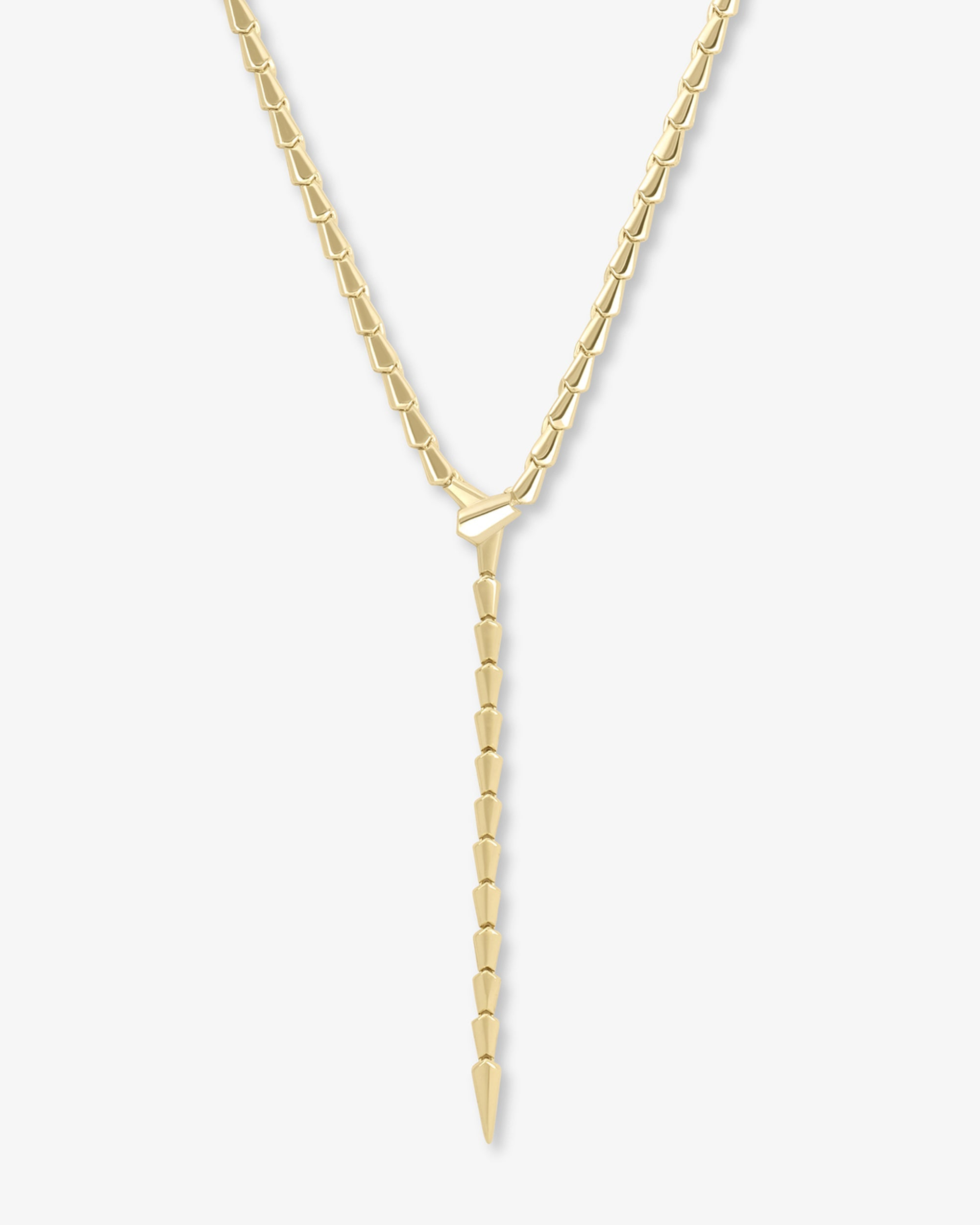 Serpent 18K Yellow Gold Plated Lariat Necklace