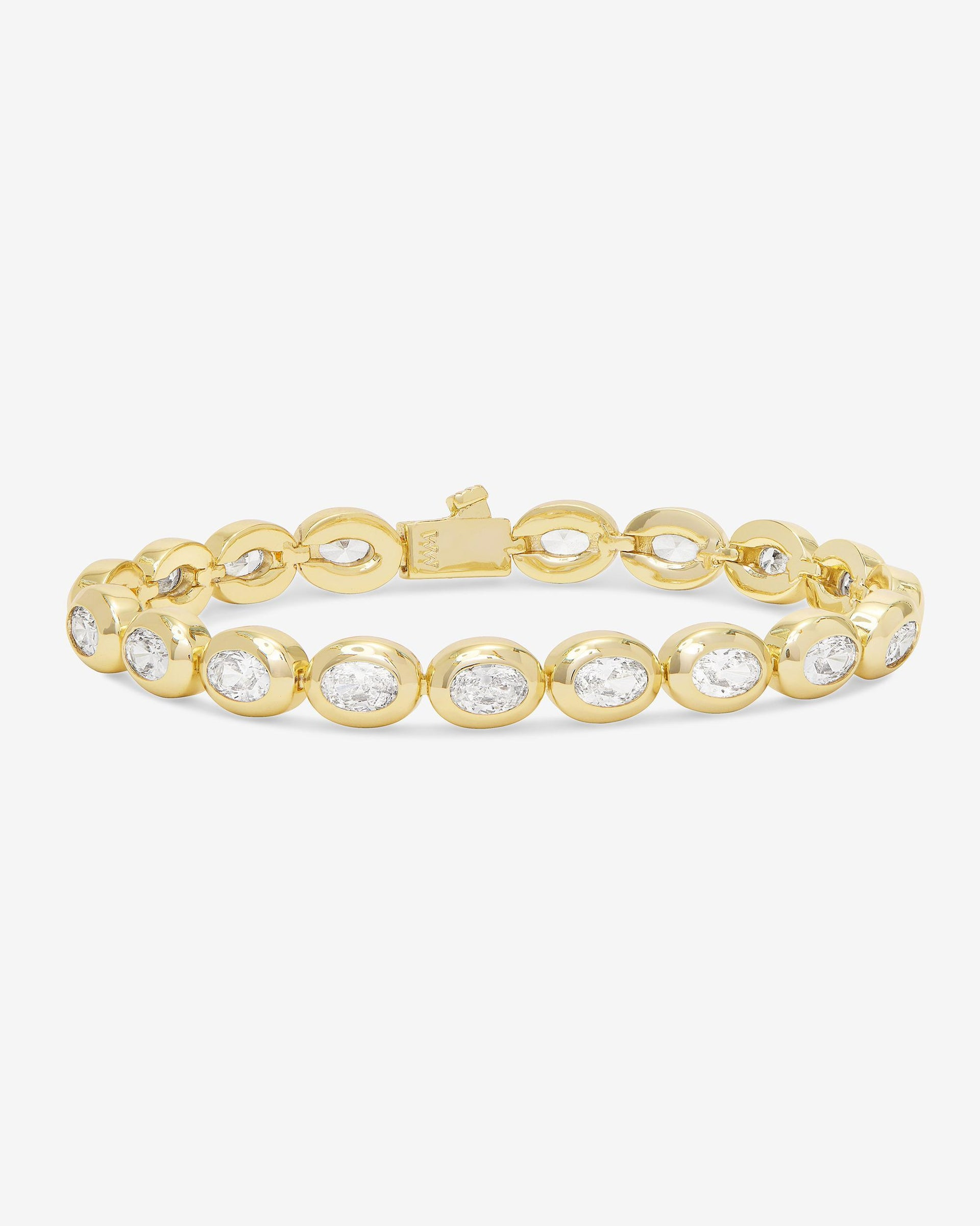 She's A Boss 18K Yellow Gold Plated Tennis Bracelet 6.5"
