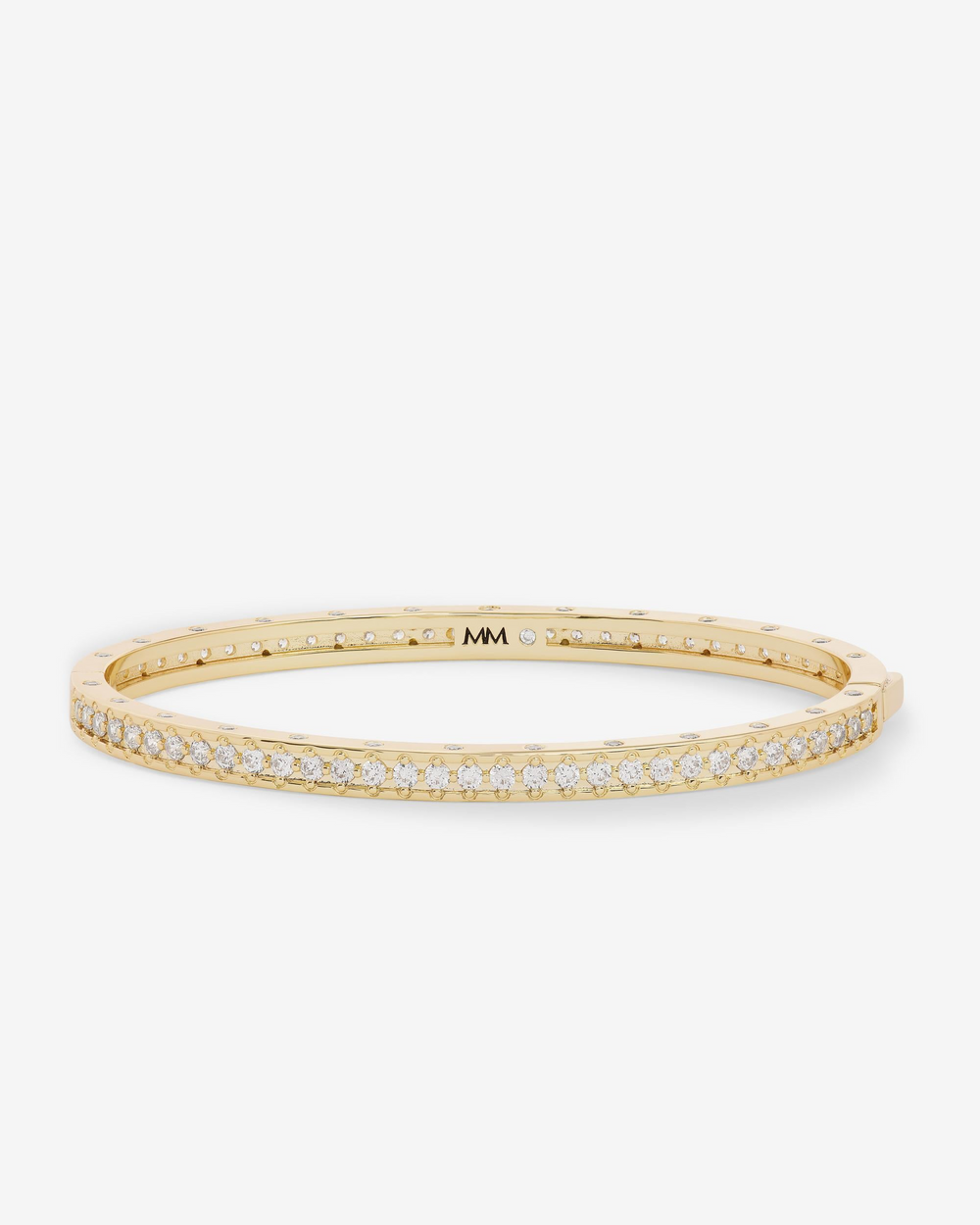 18K Yellow Gold Plated Ashley Pave Cuff 4mm 7"