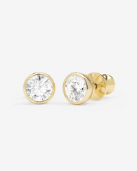 Baroness 18K Yellow Gold Plated Simulated Diamond 6mm Studs