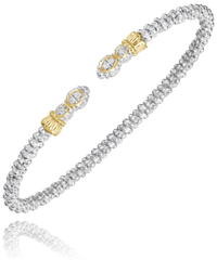 Sterling Silver & 14K Yellow Gold 0.05cttw Diamond Bracelet by Vahan