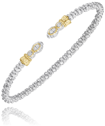 Sterling Silver & 14K Yellow Gold 0.05cttw Diamond Bracelet by Vahan